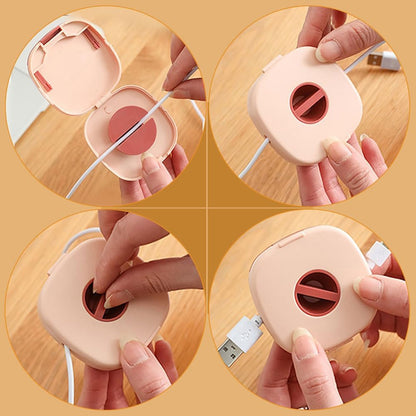 3-Pack Retractable Cable Winder with Rotating Design - Portable Cord Organizer for USB, Earphones - Tangle-Free Holder for Home, Office, Travel