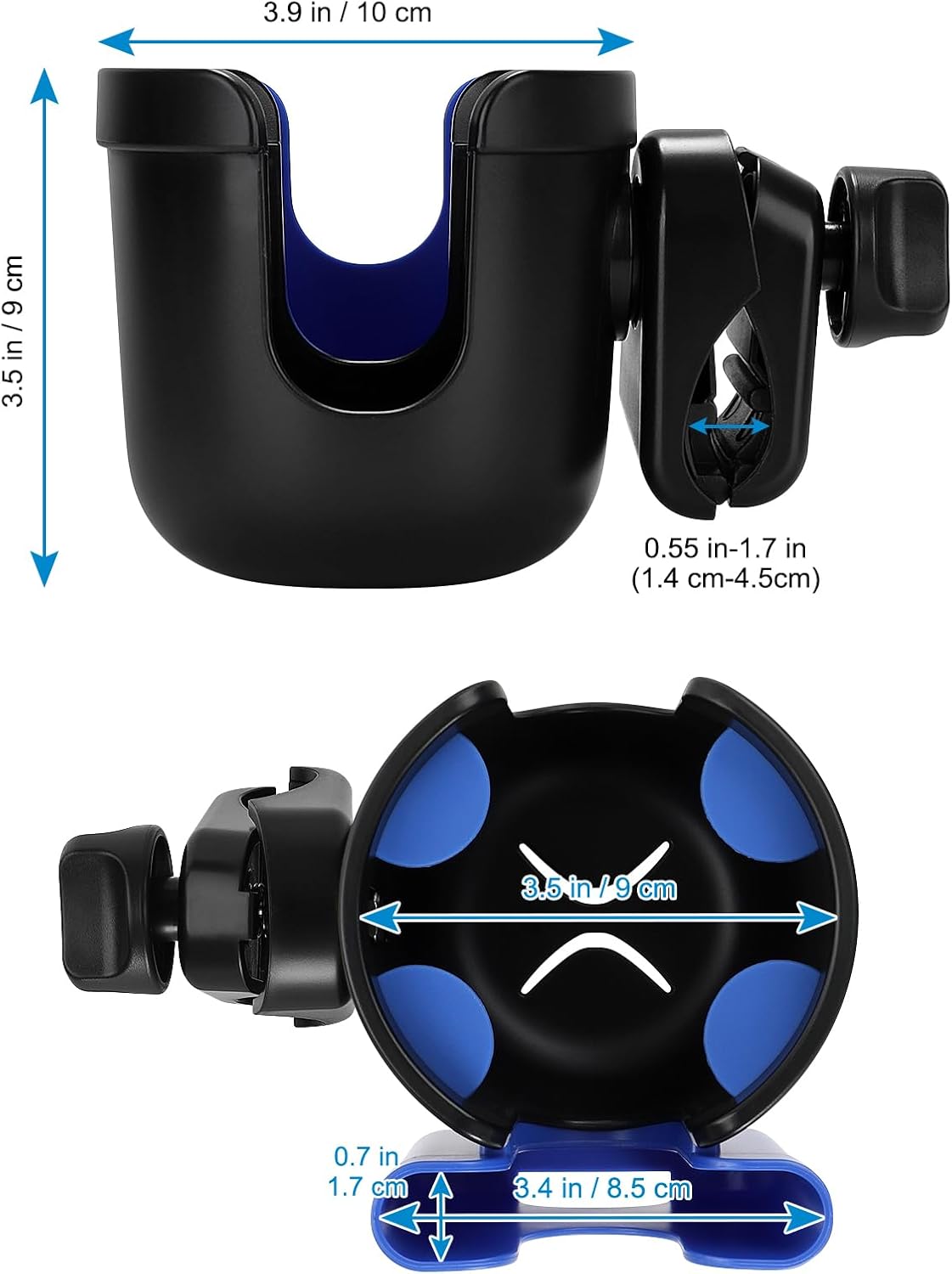 Accmor 2-in-1 Walker Cup Holder with Phone Holder, Wheelchair Cup Holder, Rollator Cup Holder, Cup Phone Holder for Walker, Wheelchair, Rollator, Mobility Scooter