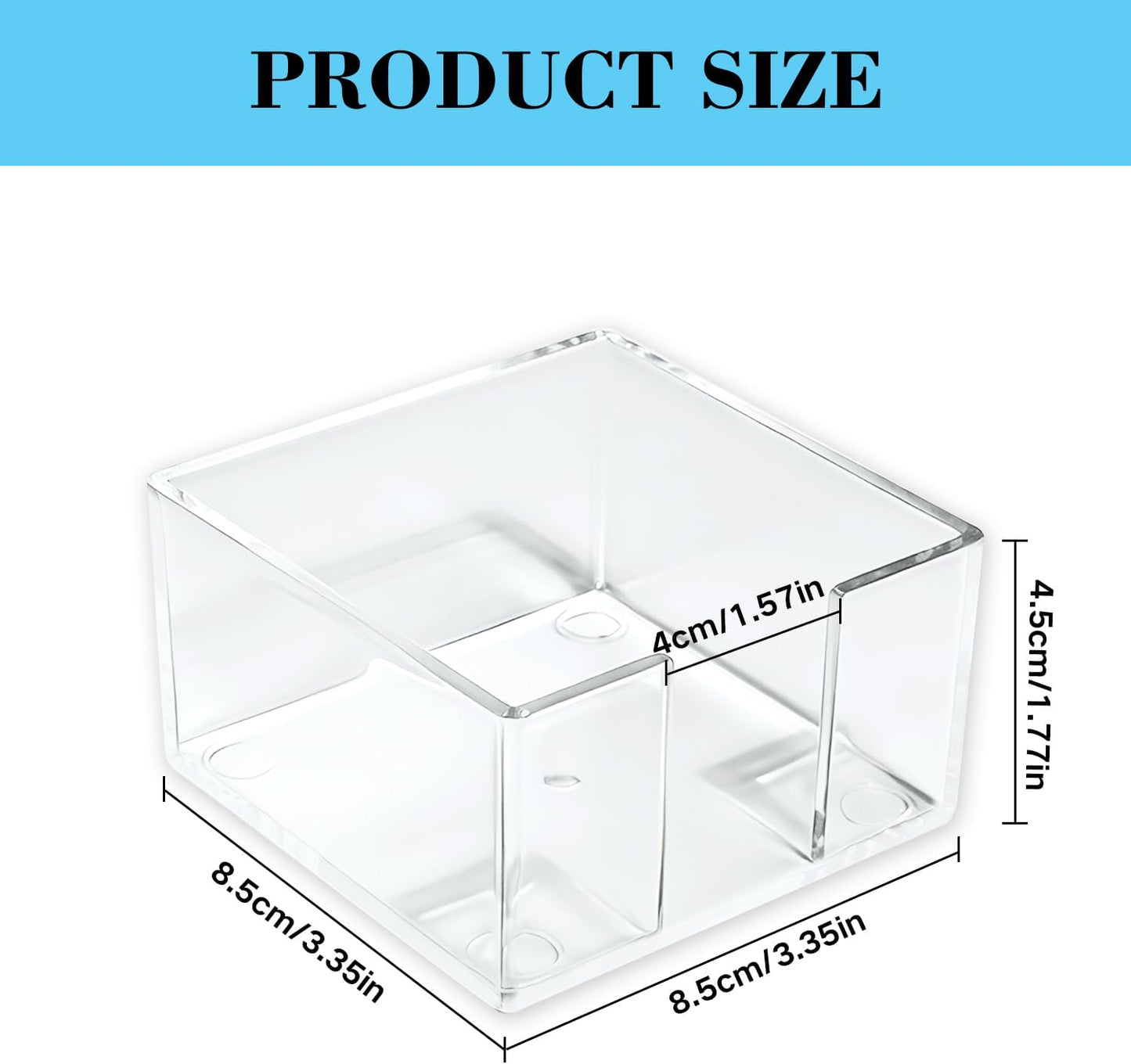 Acrylic Sticky Note Holder, 3x3 Inch Crystal Clear Sticky Note Dispenser for Desk, Office, Home, Dorm Room – Aesthetic Desk Accessory for Computer Screen, Classroom and School Supplies