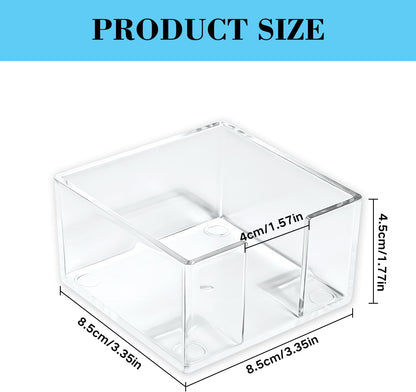 Acrylic Sticky Note Holder, 3x3 Inch Crystal Clear Sticky Note Dispenser for Desk, Office, Home, Dorm Room – Aesthetic Desk Accessory for Computer Screen, Classroom and School Supplies