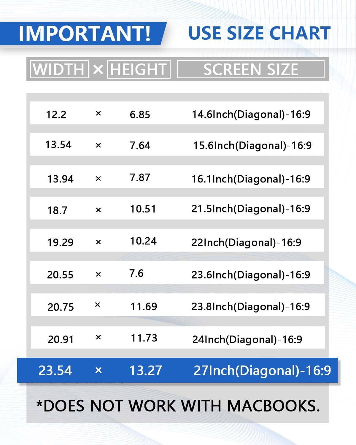 [2 Pack] 24 Inch Computer Privacy Screen for 16:9 Aspect Ratio Widescreen Monitor, Eye Protecting Anti-glare Blue Light Display Screen Privacy Protection, Removable Anti-scratch Coating