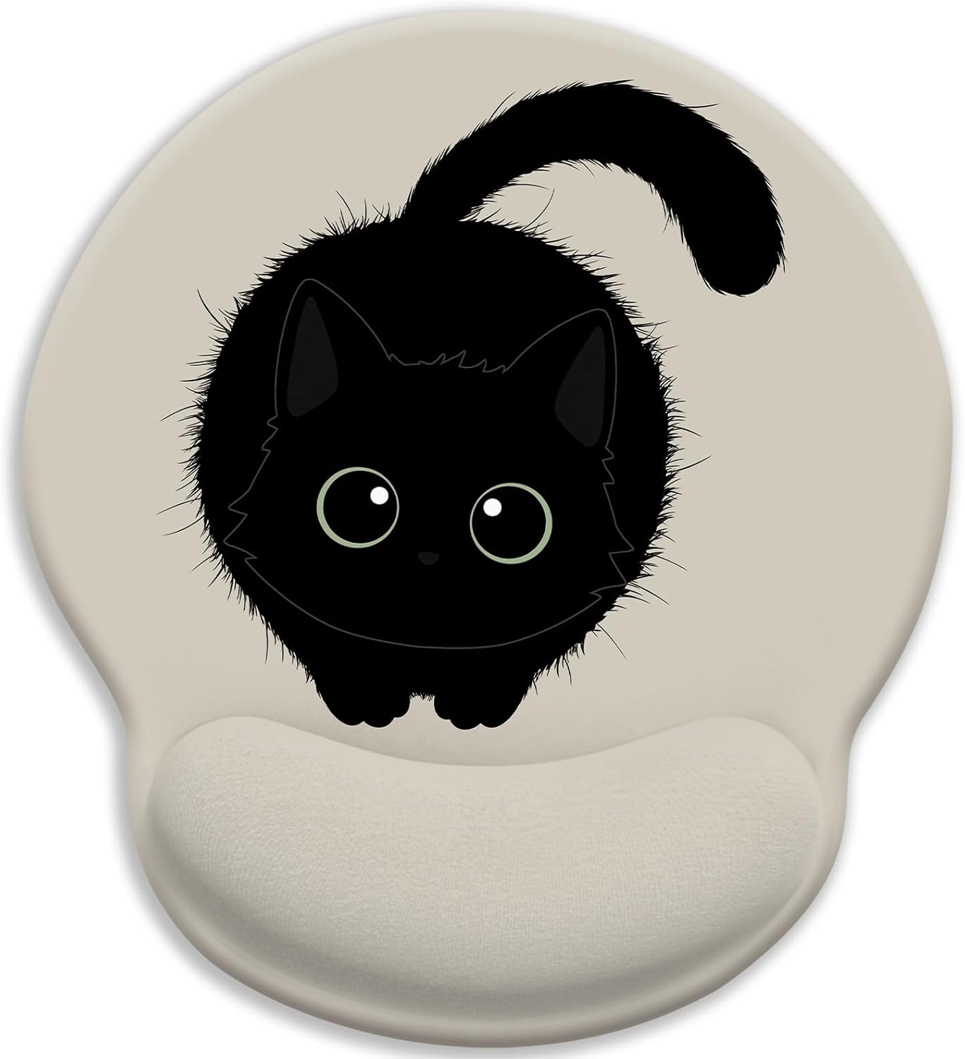 LIMKRIAN Cat Ergonomic Mouse Pad with Wrist Rest, Gaming Mouse Pad with Wrist Support, Funny Mouse Pads for Desk, Computer Mousepad with Non-Slip Pain Relief PU Base, Cute Office Desk Accessories
