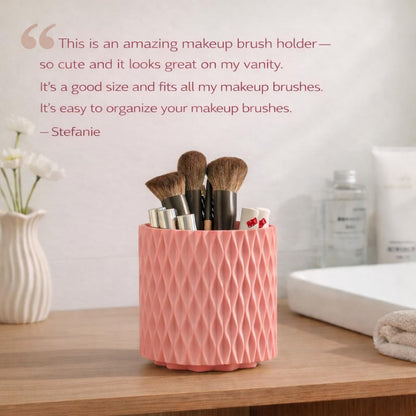 Makeup Brush Holder Organizer, 360° Rotating 5-Slot Make up Brushes Cup for Cosmetic, Lipstick, Hair Brush Holder - Spinning Vanity Countertop Caddy for Bathroom, Dorm & Office, Black