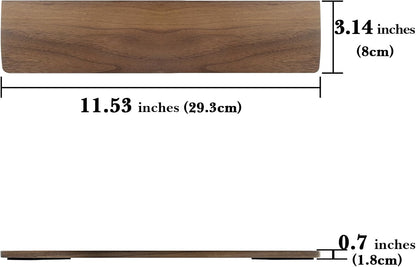 Linkidea Wooden Keyboard Wrist Rest for 61Keys 60% Compact Keyboard, Compact Gaming Mechanical Keyboard Wrist Rest Hand Palm Pad, for Office, Computer, Laptop Typing, Gaming (Black Walnut)