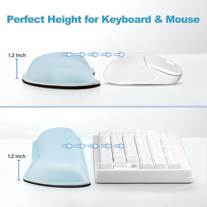Gimars Upgrade Enlarge Silky and Superfine Fabric Gel Memory Foam Keyboard Wrist Rest Set, Ergonomic Keyboard Mouse Wrist Support for Typing Pain Relief, Comfort for Office, Gaming, Computer, Black