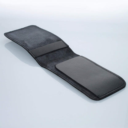 Minimalist 3x5" Leather Memo Pad Cover Notepad Holder Police Gear, Smooth Black
