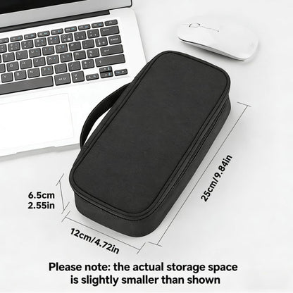 Teskyer Tech Organizer Pouch – Portable Waterproof Electronics Bag with Compartments for Cables, Chargers, Earbuds & Phone (Black)
