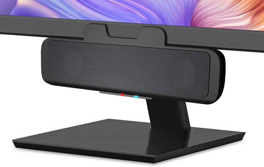 Cyber Acoustics USB Speaker Bar with LED Lights (CA-2890GX) – USB Powered Speaker Bar for PC and Mac, Dynamic LED Lights Sync to Music, Clamps to Monitors up to 1.5 Inches, Great for Music and Gaming