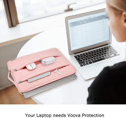 Voova 15.6 16 Inch Laptop Sleeve Case Compatible with MacBook Pro 16 M1/M2/M3/M4 Max 2019-2025, 15.6-16” Hp Lenovo Acer Asus, Waterproof Slim Computer Bag Cover with Handle, Grey