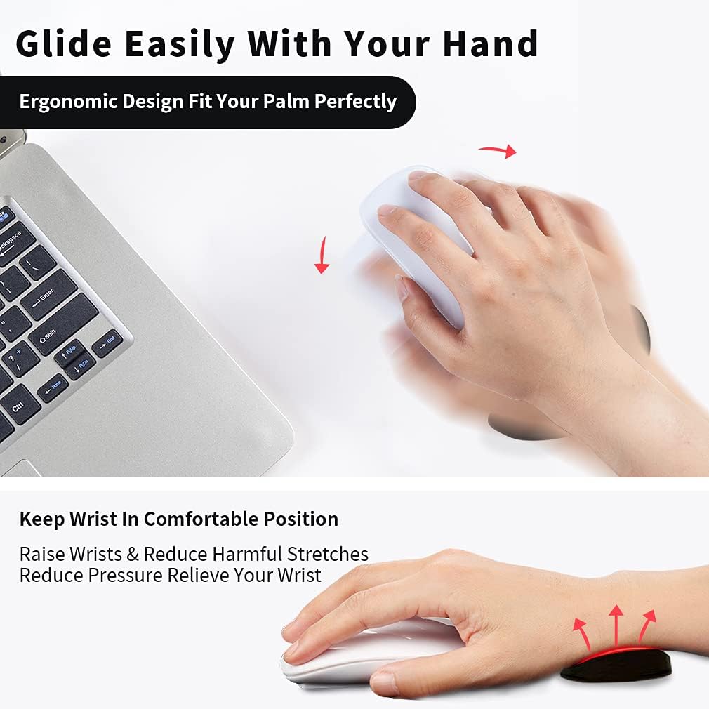 Ergonomic Mouse Wrist Rest Support, Gliding Smooth Palm Rest Pad Move with Your Mouse for Easy Working/Gaming