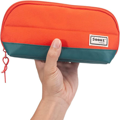 Sooez Wide-Opening Pencil Pen Case, Lightweight & Spacious Pencil Bag Pouch Box Organizer, Aesthetic Supply with Triangular Design for Adults, Grey
