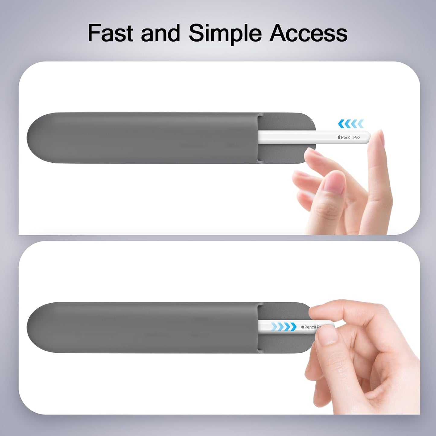 MoKo Pencil Case Holder, Adhesive Silicone Pencil Protected Sleeve Compatible with Apple Pencil Pro/ (USB-C)/ 1st/ 2nd Generation, Similarly Sized Styluses Accessories, Black