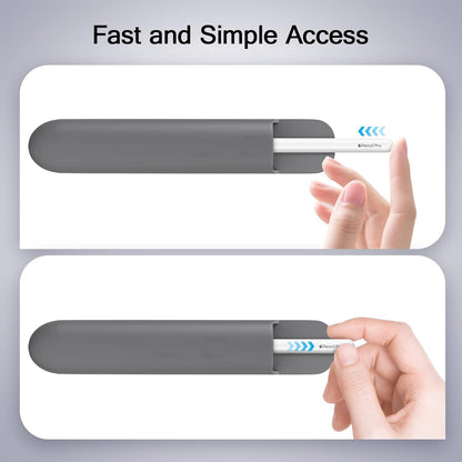 MoKo Pencil Case Holder, Adhesive Silicone Pencil Protected Sleeve Compatible with Apple Pencil Pro/ (USB-C)/ 1st/ 2nd Generation, Similarly Sized Styluses Accessories, Black