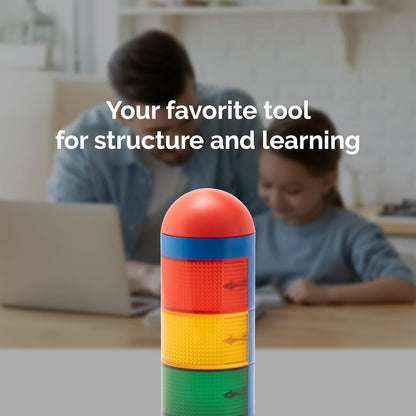 KADAMS Visual Timer for Kids with Audio Pre-Alarm - Traffic Light Alarm for Kids Toddler Teachers Classroom Home Time Management Tool 24hr Countdown Pause Memory Function
