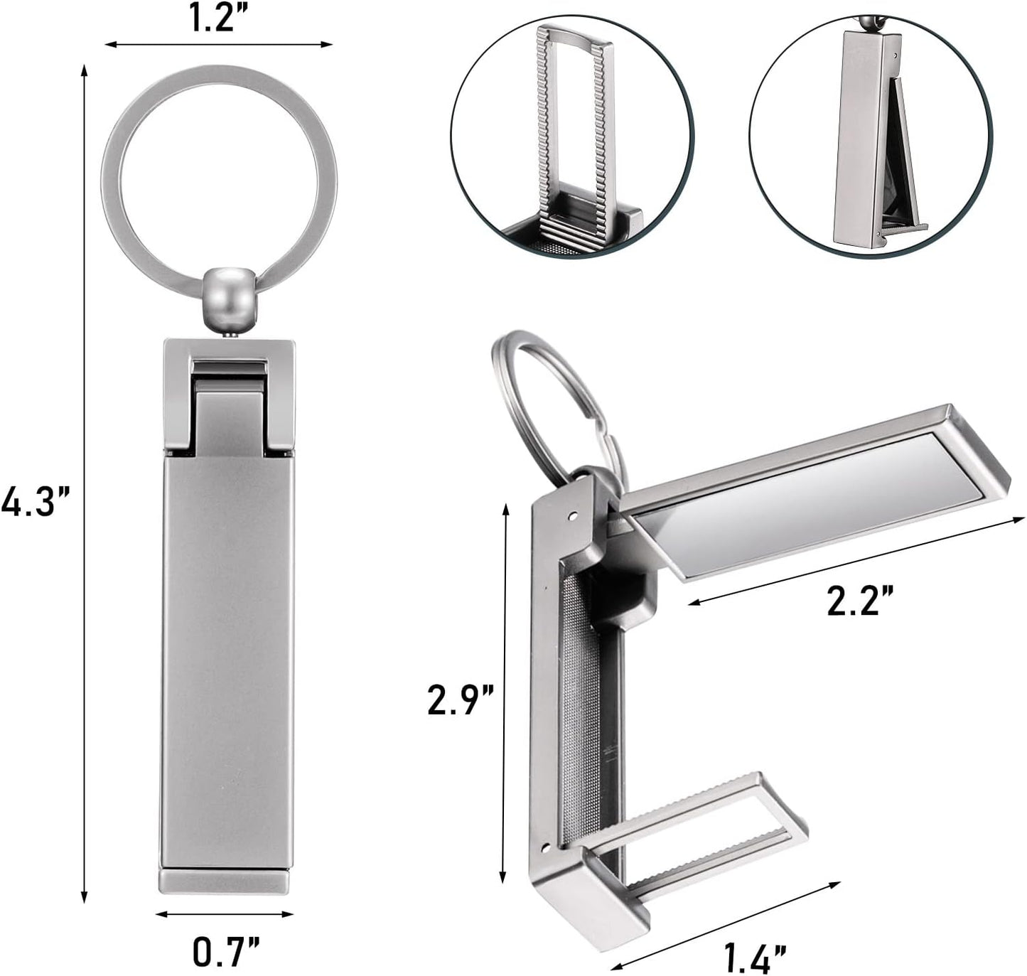 Hotop 3 Pieces Purse Hook for Table Instant Bag Hook Hanger, 2-in-1 Handbag Table Holder Hanger Set Mobile Phone Holder Foldable Storage Stylish Swivel Design for Women Desk(Silver, Gun-Black, Gold)