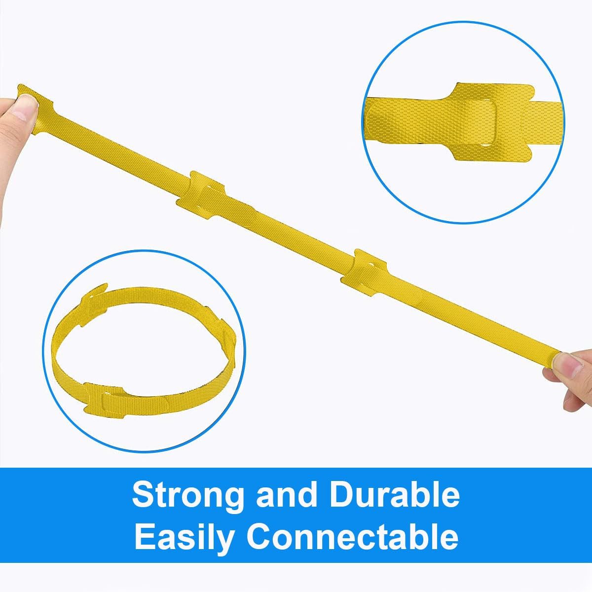 California JOS 60 PCS 6 Inches Reusable Cable Ties, Wire Ties, Cord Organizer, Cable Organizer, Adjustable Cable Management - White