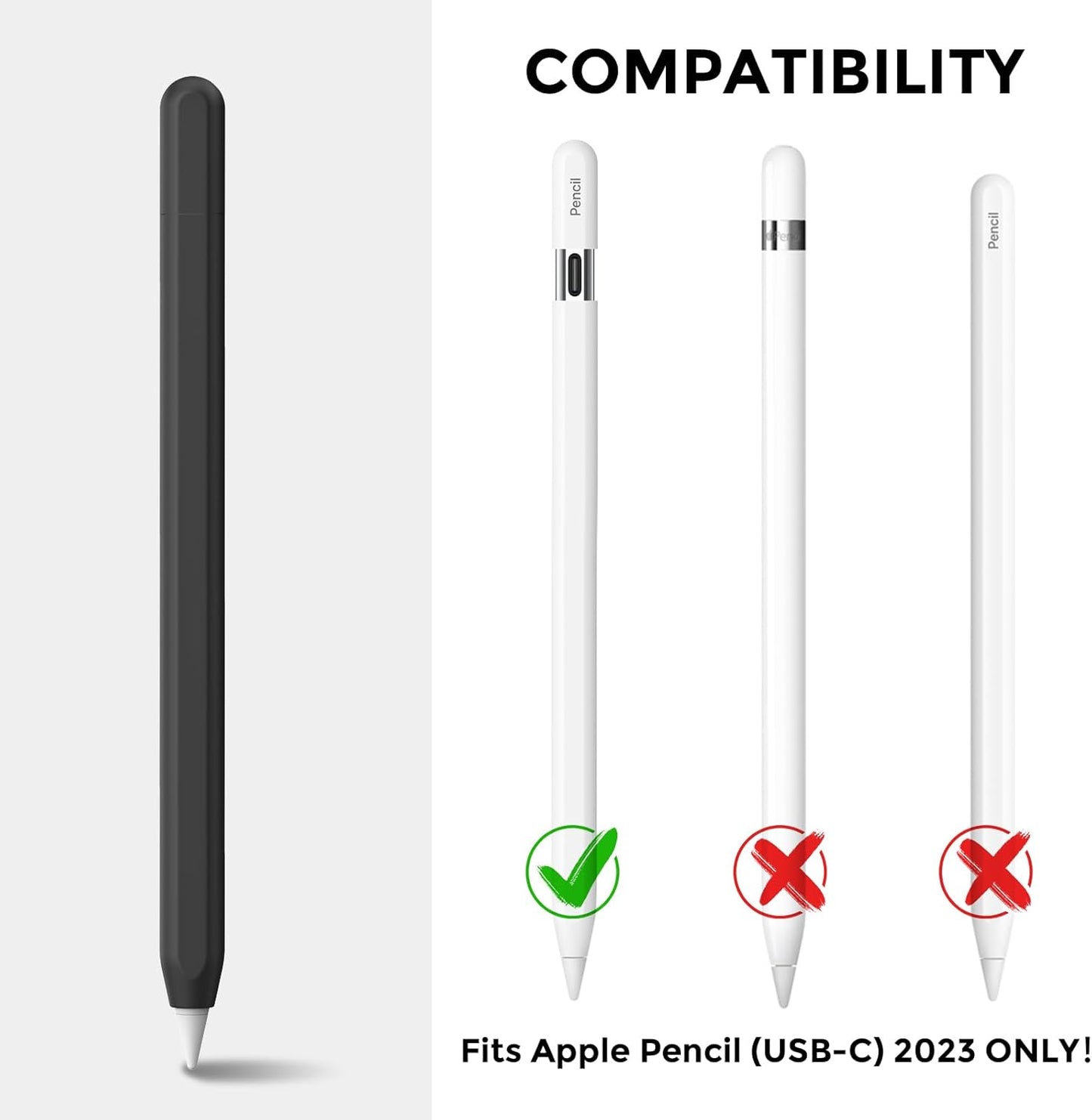 AhaStyle Silicone Case for Apple Pencil (USB-C) 2023 Ultra Thin Proteative Cover Skin Apple Pencil Sleeve Anti-Slip Grip Compatible with Apple Pencil USB C (Lavender)