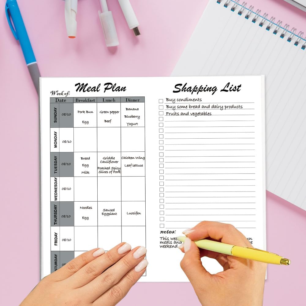qianshan Travelers Notebook Inserts with PVC Sleeve,Undated Weekly Planner,Weekly To Do List Notepad,TN Journal,30 Sheets,8.5" x 4.7",Pocket Travelers Notebook for Journals,Diaries,Planners,Pink Cat
