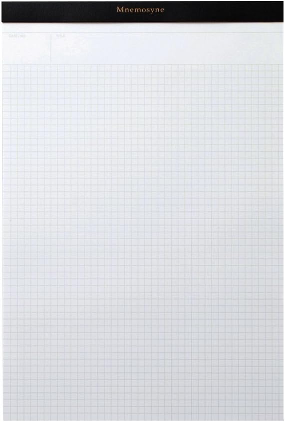 Maruman Mnemosyne Lined Notebook- Vertical A5, 5.83" x 8.27", 70 Sheets / 140 Pages, 7mm College Ruled With Center Line Journal, Perforated Pages & Wire-Bound to Lay Flat, Black, Made in Japan - Colors B