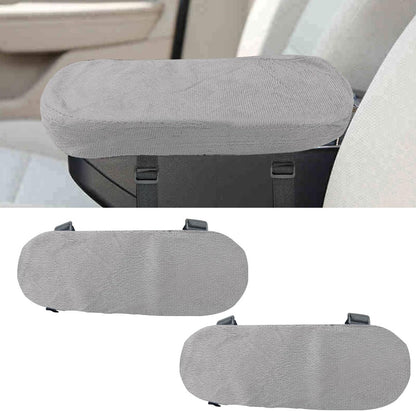 BDZMC 2PCS Car Seat Armrest Covers, Soft & Comfortable Office Chair Arm Pad, Anti-Scratch Car Armrest Cushion, Universal Car Armrest Pillow Protector Cover for Most Cars (Grey)