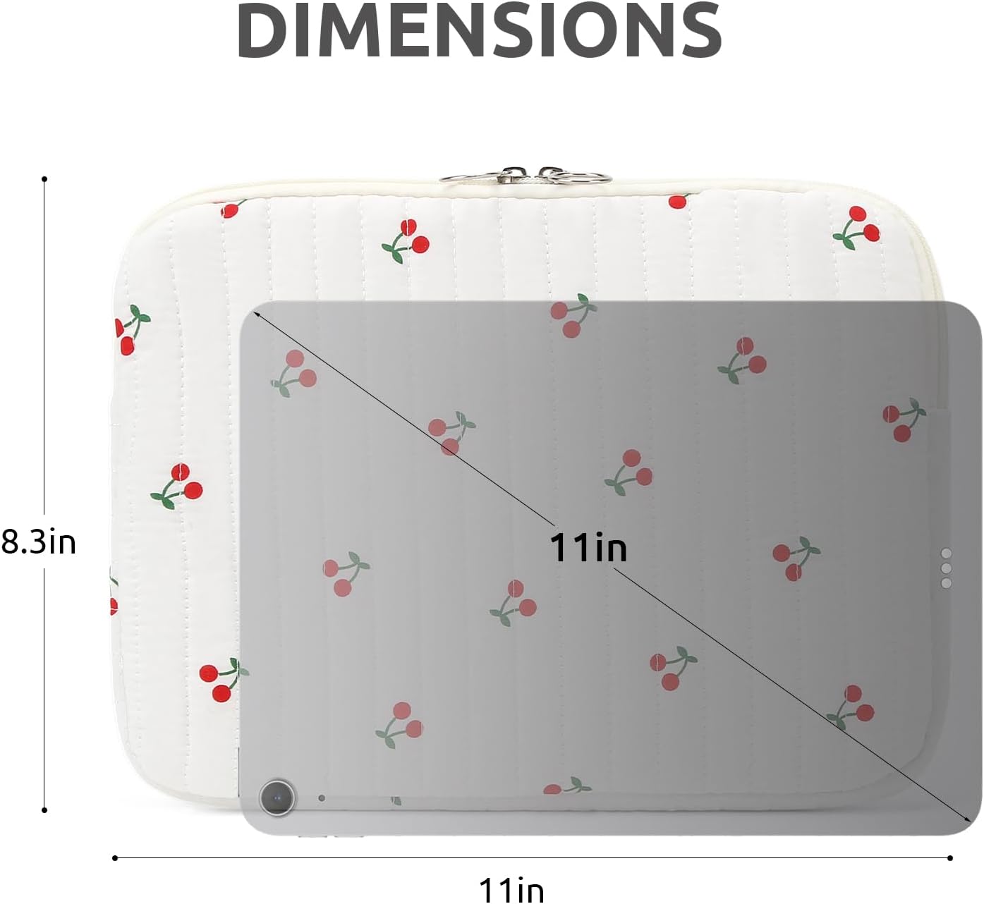 Puffy Laptop Sleeve 13 Inch Cute Quilted Laptop Protective Case Padded Floral Computer Sleeve for MacBook (A-Blue, 13 Inch)