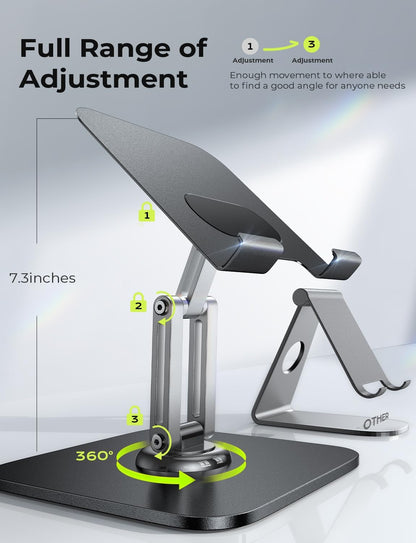 LISEN for iPad Stand Holder Adjustable Tablet Stand for Desk, 2026 Kids for iPad Accessories Rotating Display Stand PC Office Accessories for Desk Women Gifts Kindle Tablet PS Switch iPhone 11"-4.7"