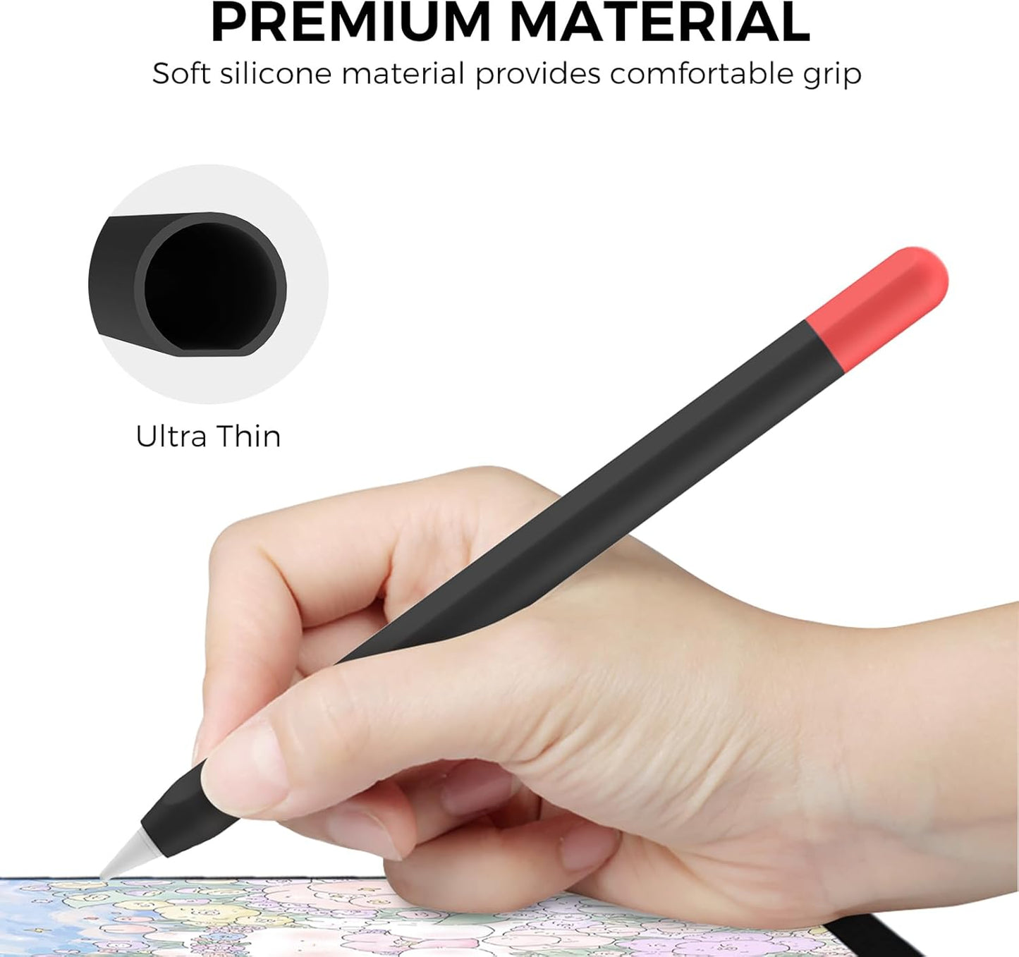 AhaStyle Silicone Case for Apple Pencil (USB-C) 2023 Ultra Thin Proteative Cover Skin Apple Pencil Sleeve Anti-Slip Grip Compatible with Apple Pencil USB C (Lavender)