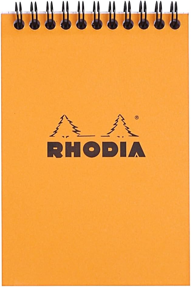 Rhodia #16 Wirebound Notepad 5.8" x 8.3" Dot Pad, Orange Cover