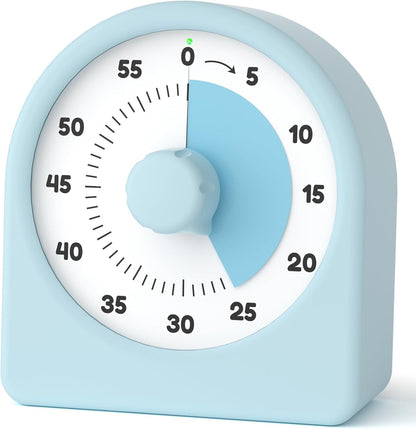 LIORQUE Visual Timer for Kids with Pause Function,Timer for Kids and Adults, Protective Case, Silent Time Management Tool, 60-Minute Countdown for Classroom, Office, Meetings, Study, Kitchen(Rainbow)