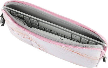 Neoprene Carrying Keyboard Sleeve Case Bag Protection Pouch Compatible with Magic Keyboard 1 & 2, Wireless Keyboard, Magic Mouse, Magic Trackpad and Wireless Trackpad (White Marble Pattern) …