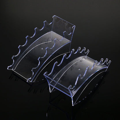 Hipiwe Acrylic Pen Holder Display Stand Clear Makeup Brush Rack Organizer Holder 6-Slots Nail Brush Eyebrow Fountain Pen Rack Display (Pack of 2)