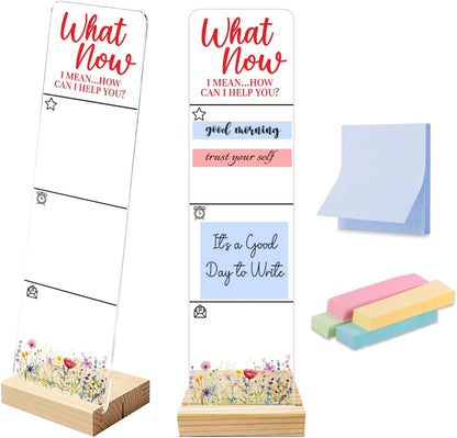 Sticky Note Holder Acrylic Monitor Memo Board Desk Organizers and Accessories Desk Decor Post It Note Holder with 200Pcs Sticky Notes Funny Sarcastic Office Positive Desk Sign