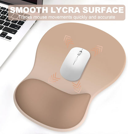 Ergonomic Mouse Pad with Wrist Rest and Keyboard Wrist Rest, Gel Mousepad and Wrist Rest for Computer Keyboard, Pain Relief, Non-Slip PU Base, Mouse Pad with Wrist Support for Gaming, Office, Brown