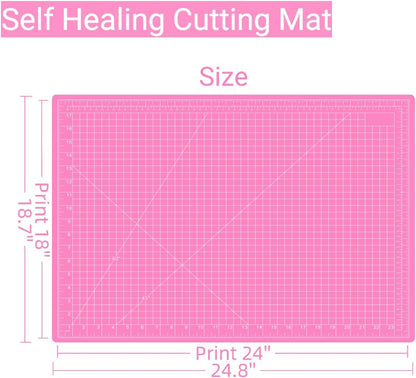 18"x24" Self Healing Cutting Mat, Sewing Mat for Crafts, Double Sided 5-Ply Table Cutting Board for Fabric Quilting Leather Modeling Hobby Project, Turquoise