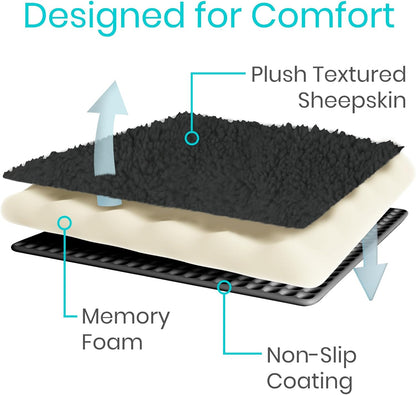 Vive Wheelchair Armrest Pads (2 PCS) - Memory Foam Sheepskin Cushion Accessories for Transport Electric Wheel Chair Arm Rests - for Adults, Seniors, Handicapped - Soft Support for Office Chair