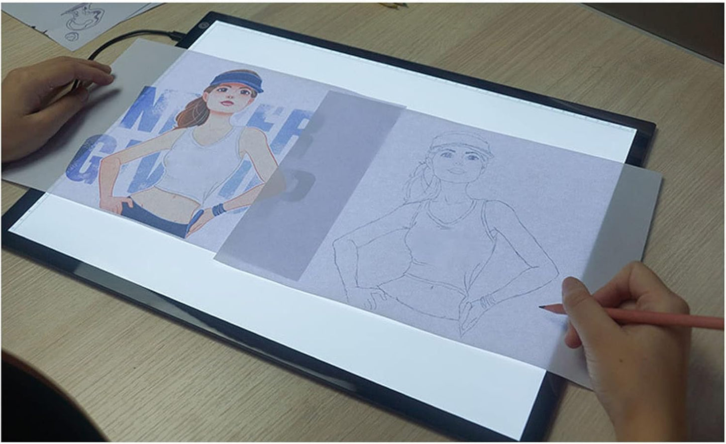 Light Board A3, 16.6×12.6 INCH Large Light Pad Stepless Dimming 12000K LED USB Powered Fatigue Relief Light Board, for Tracing Sketch Drawing Animation