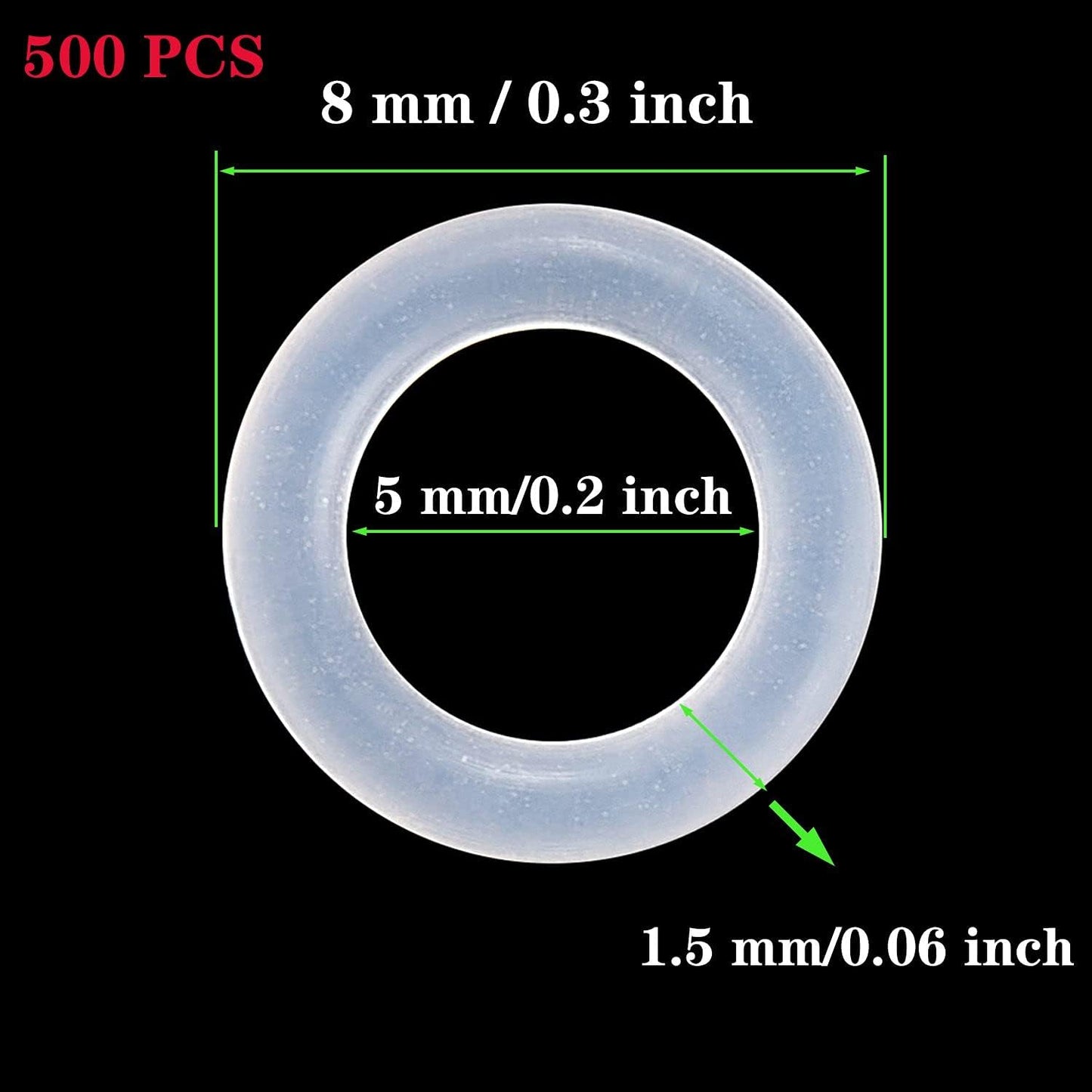 Litorange Silicone 500PCS 40A Clear Universal O-Ring Switch Dampeners Keycap Sealing Gasket Washer (Better Than Rubber) for Cherry MX Switch Keyboard and Mechanical Keyboard Keys Dampers