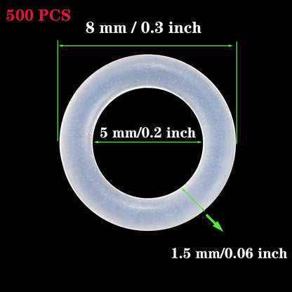Litorange Silicone 500PCS 40A Clear Universal O-Ring Switch Dampeners Keycap Sealing Gasket Washer (Better Than Rubber) for Cherry MX Switch Keyboard and Mechanical Keyboard Keys Dampers