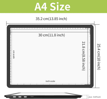 YINGWOND Rechargeable A4 Light Pad with Stand,7100LUX Magnetic Diamond Art Light Board,3 Light Colors,Adjustable Brightness,Portable Wireless Light Box for Tracing,Drawing,Sketching