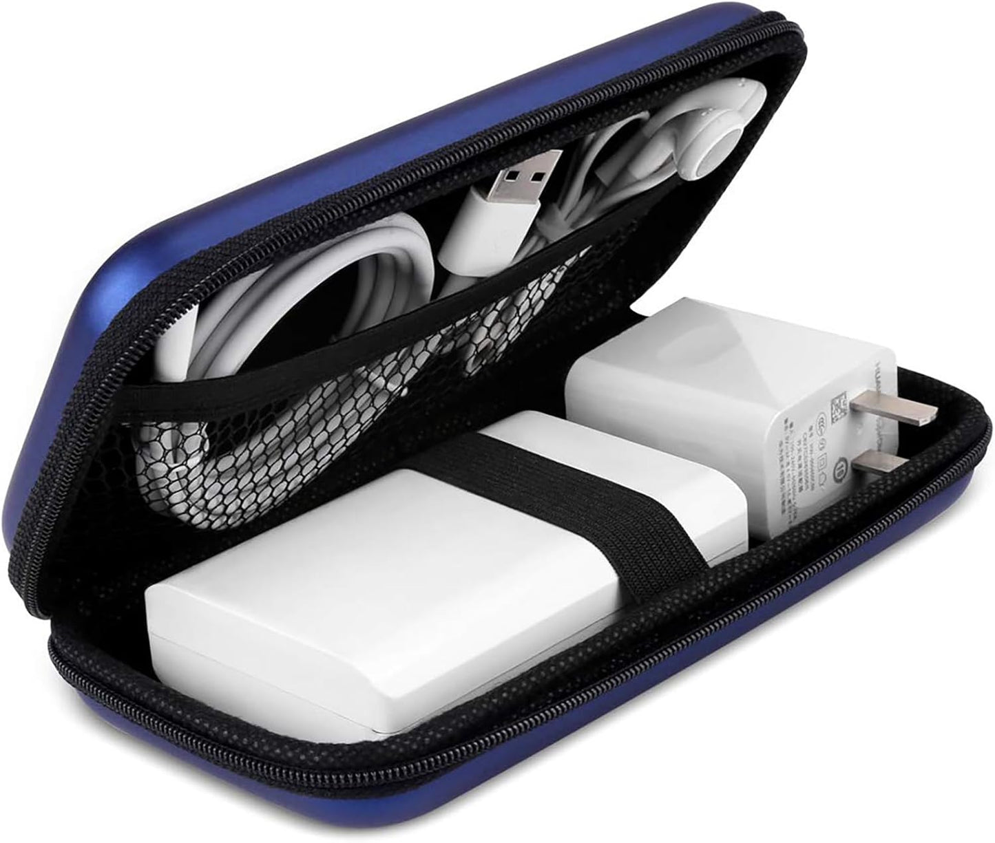 iMangoo Travel Essential Electronics Organizer Pouch Charger Case, Shockproof Dual Zipper Power Bank Cables Tech Accessories Purse, Men & Women Travel Must Have Storage Bag, 6.5x3.2x1 inch Rose Gold