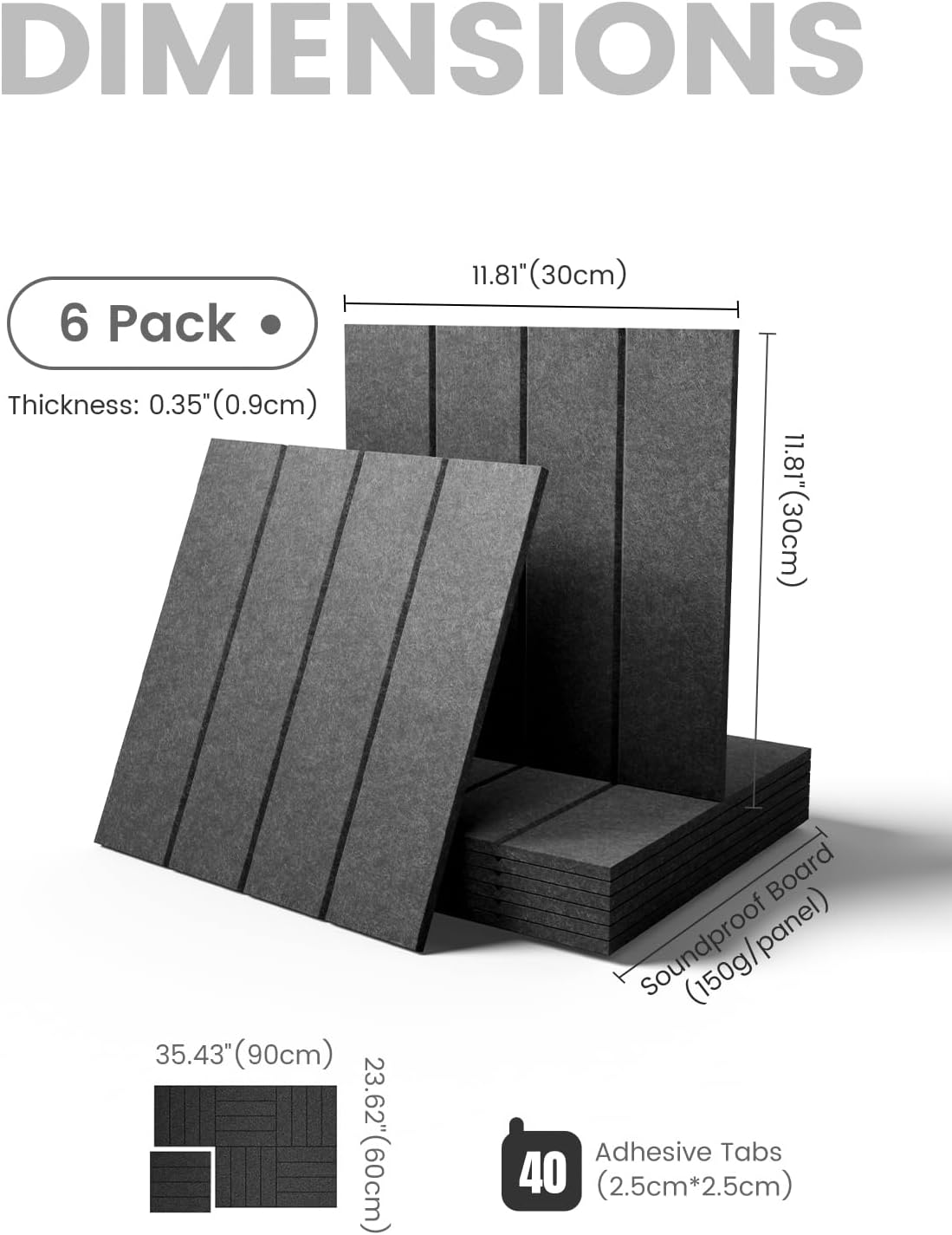 Fluxynara Large Felt Bulletin Board 48" x 36" Cork Board Alternative-12 Pack with 70 Safe Removable Adhesive Tabs, Cork Boards for Walls Cork Board for Home Office Classroom Pin Board (Oatmeal)