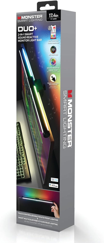 Monster Duo Monitor Light Bar: Reduce Glare, Enhance Comfort, Boost Style, Level Up Your Gaming Atmosphere