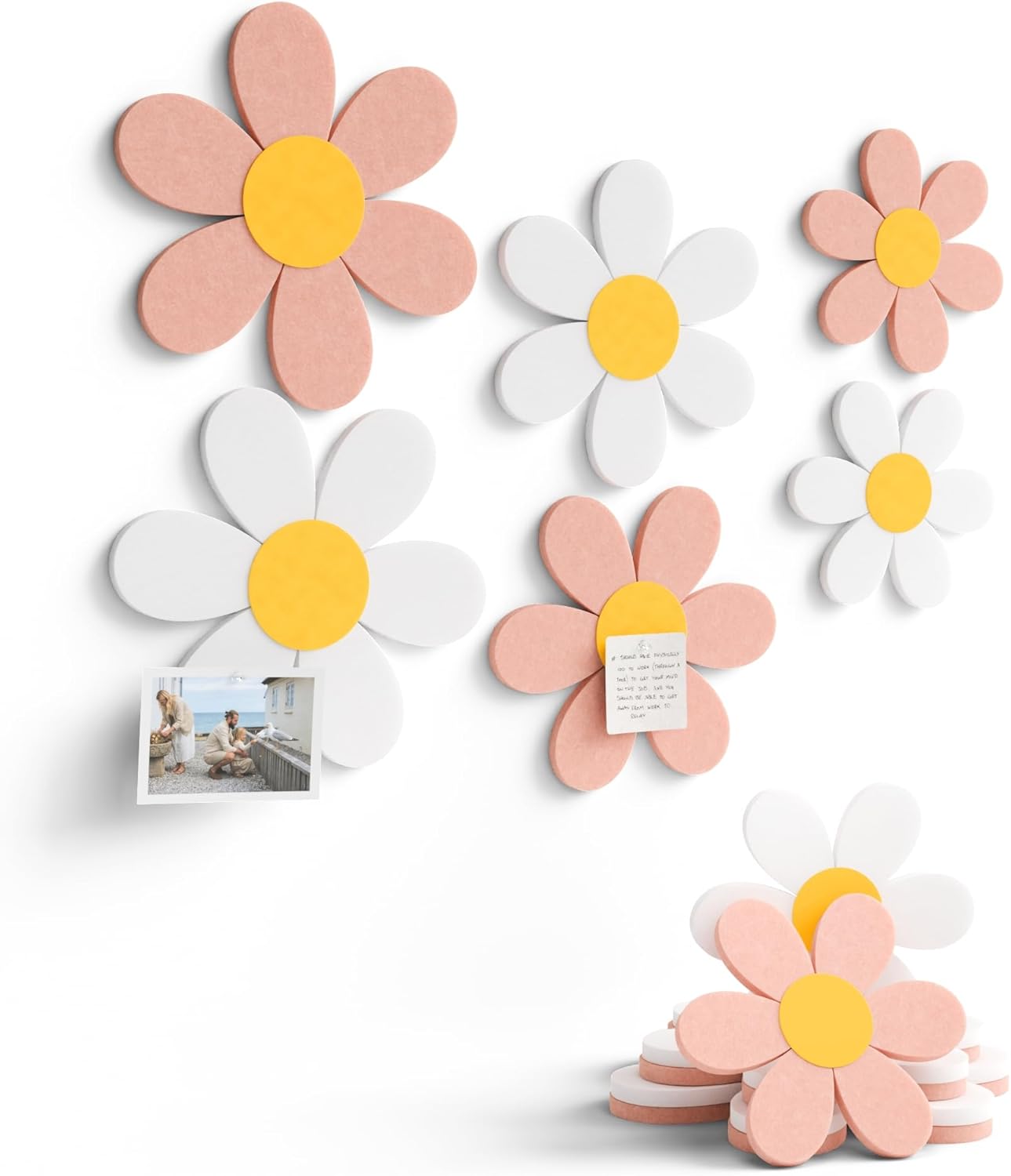Fluxynara Cork Board Alternative Felt Strip Board 8-Pack 13"x2", Office Pin Board with 50 Push Pins, Adhesive Install for Bedroom Door & Home Office(Linen Dusk)