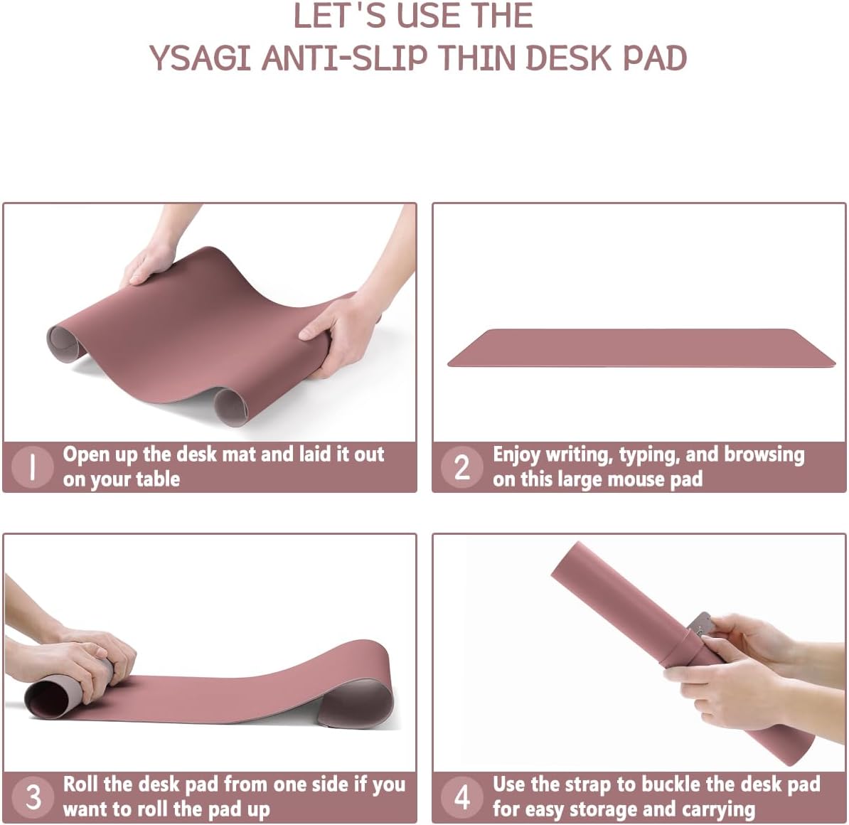 YSAGi Non-Slip Leather Desk Pad, Waterproof Laptop Computer Desk Keyboard Mat, Table Protector Blotter Mat, Large Mouse Pad for Office/Work/Home/Decor(Black, 31.5" x 15.7")