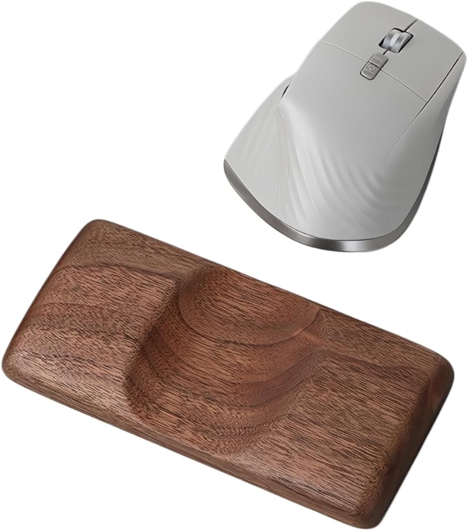 Walnut Wood Keyboard Wrist pad - Ergonomic Design for Wrist Fatigue Relief, Compatible with Most Keyboards & Laptops, Anti-Slip Base for Programmers & Gamers (Walnut Wood, 87 Key)