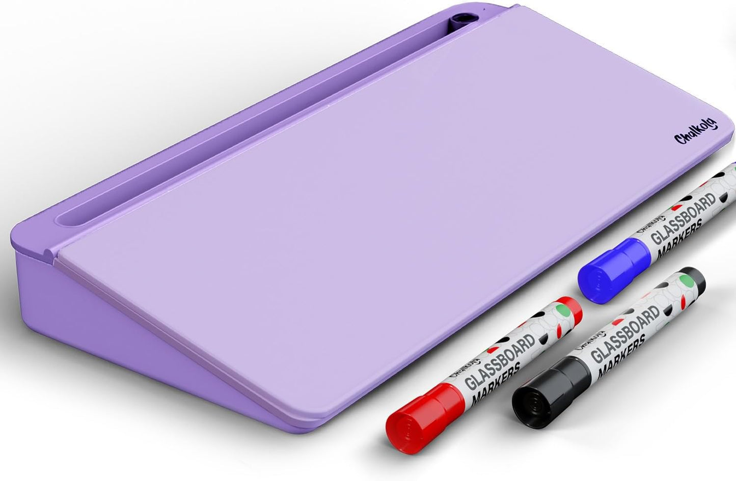 Chalkola Pink Glass Desktop Whiteboard with Storage - Dry Erase Board, Work Desk Organizers, Computer Keyboard Stand, Home Office Desk Accessories, Workspace Desktop Buddy