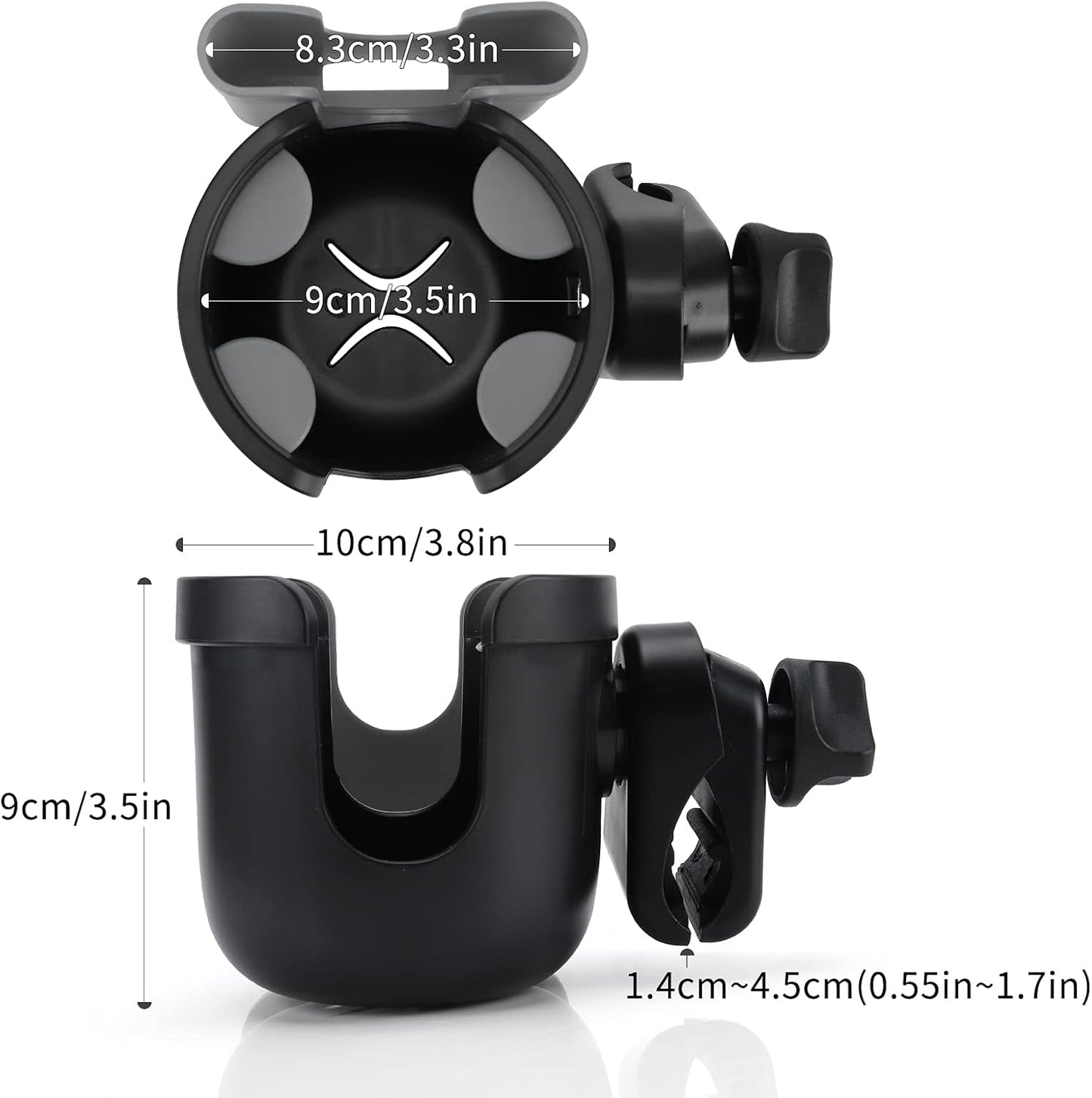 Accmor 2-in-1 Walker Cup Holder with Phone Holder, Wheelchair Cup Holder, Rollator Cup Holder, Cup Phone Holder for Walker, Wheelchair, Rollator, Mobility Scooter