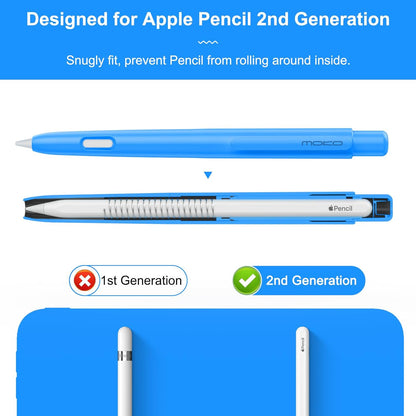 MoKo Holder Case Compatible with Apple Pencil 2nd Generation, Retractable Protective Apple Pencil Cover with Sturdy Clip, Hard PC Apple Pencil Case, Support Double-Tap, Dark Purple