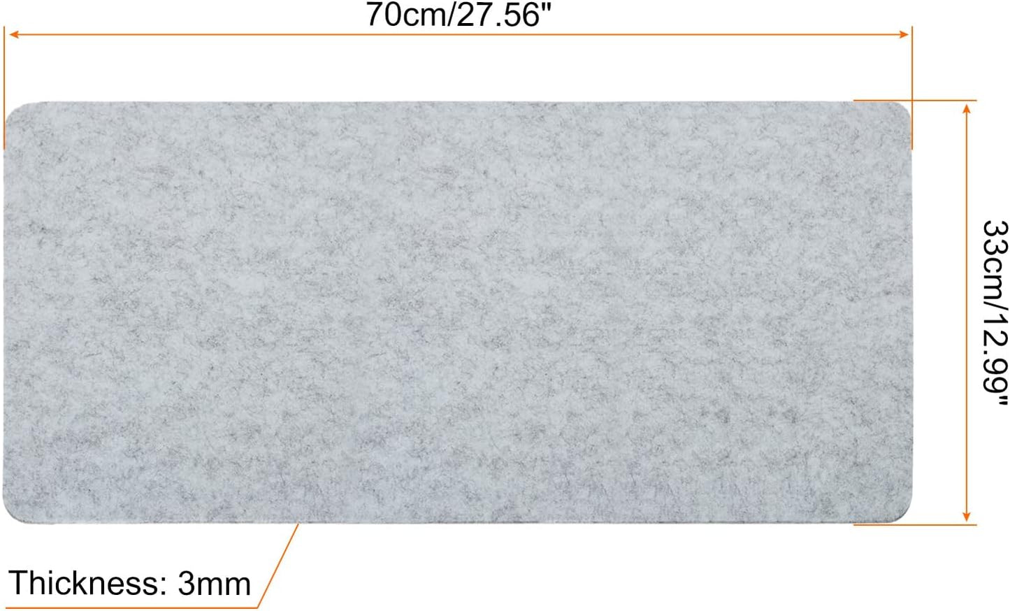 PATIKIL 24"x12" Desk Mat Protector, Felt Dual Side Mouse Pad Writing Mat for Office Home, Gray