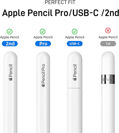 3 Pack iPencil Grips Case Cover Silicone Sleeve Holder Compatible with Apple Pencil (USB-C)&Apple Pencil (2nd Generation),iPad Pro 11 12.9 inch 2018(White, Pink, Purple)